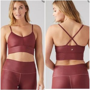 Cyclebar Glyder Apparel Premier Bra Red Faux Leather XS